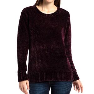 Orvis Chenille Long Sleeve Deep Purple Sweater SZ Small